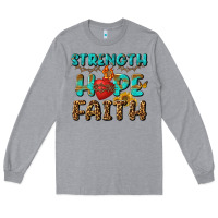 Heather Grey Strength Hope Faith Long Sleeve Tee - BundleAndBundleShop