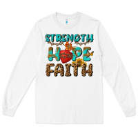 White Strength Hope Faith Long Sleeve Tee - BundleAndBundleShop