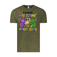 Vintage Olive i paused my game for mardi gras Vintage Tee - MaliasSmallBusiness