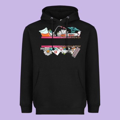 Custom Name Nurse Heavyweight Hoodie Designed By Cowgirlartshop