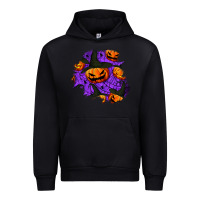 Black halloween pumpkin patch  1 Urban Hoodie - BundleAndBundleShop