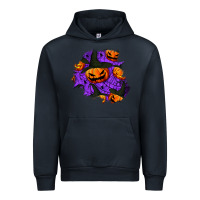 Navy halloween pumpkin patch  1 Urban Hoodie - BundleAndBundleShop