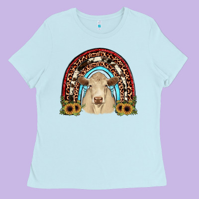Charolais  Rainbow Ladies Tee Designed By Jahusdesignshop