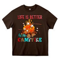 Chocolate Brown life is better by the campfire with marshmallows Heavy Core Tee - AdoDesignShop