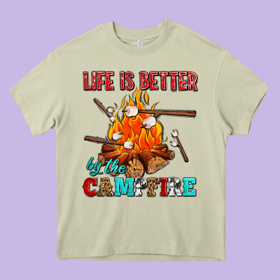 Life Is Better By The Campfire With Marshmallows Heavy Core Tee Designed By Adodesignshop