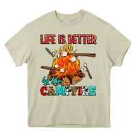 Mossy life is better by the campfire with marshmallows Heavy Core Tee - AdoDesignShop