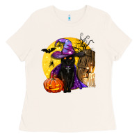 Bone black witch cat coffin and moon Ladies Tee - BundleAndBundleShop