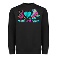 Black peace love roller skate Heavyweight Sweatshirt - BundleAndBundleShop