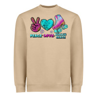 Mushroom peace love roller skate Heavyweight Sweatshirt - BundleAndBundleShop