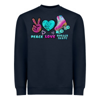 Navy peace love roller skate Heavyweight Sweatshirt - BundleAndBundleShop