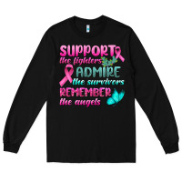 Black Support The Lighters Admire The Survivors Remember The Angels Long Sleeve Tee - BundleAndBundleShop