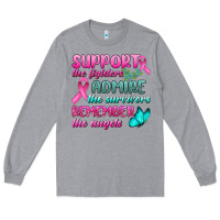 Heather Grey Support The Lighters Admire The Survivors Remember The Angels Long Sleeve Tee - BundleAndBundleShop
