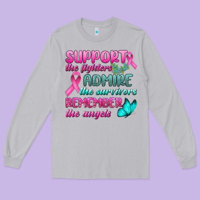 Support The Lighters Admire The Survivors Remember The Angels Long Sleeve Tee Designed By Bundleandbundleshop