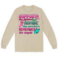 Mushroom Support The Lighters Admire The Survivors Remember The Angels Long Sleeve Tee - BundleAndBundleShop