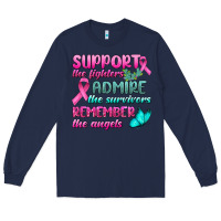 Navy Support The Lighters Admire The Survivors Remember The Angels Long Sleeve Tee - BundleAndBundleShop