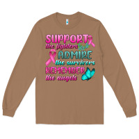 Toasted Coconut Support The Lighters Admire The Survivors Remember The Angels Long Sleeve Tee - BundleAndBundleShop