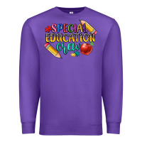 Purple special education crew Premium Sweatshirt - CowGirlArtShop