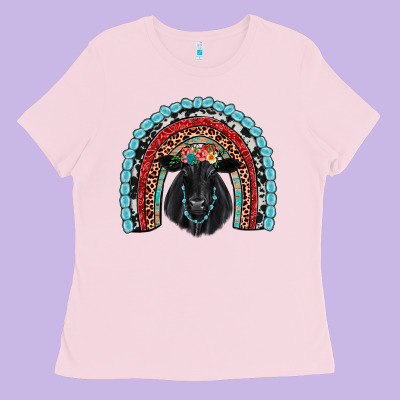 Black Angus  Rainbow Ladies Tee Designed By Jahusdesignshop