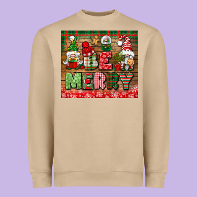 Be Merry Tumbler Heavyweight Sweatshirt Designed By Bundleandbundleshop