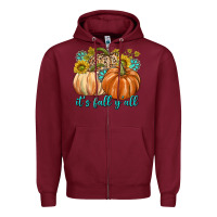 Burgundy It's Fall Y'all Zipper Hoodie - texasbilliewilder