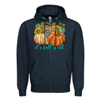 Navy It's Fall Y'all Zipper Hoodie - texasbilliewilder