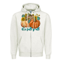 Oatmeal Heather It's Fall Y'all Zipper Hoodie - texasbilliewilder