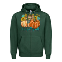 Sports Green It's Fall Y'all Zipper Hoodie - texasbilliewilder