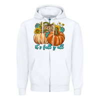 White It's Fall Y'all Zipper Hoodie - texasbilliewilder