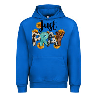 Cobalt Just Pray Urban Hoodie - FaDigitalArtStudio