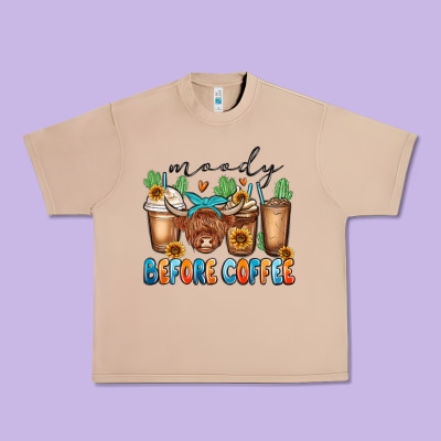 Moody Before Coffee Urban Heavy Tee Designed By Maliassmallbusiness