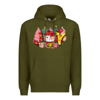 Army Green joy snowman Premium Hoodie - CowGirlArtShop