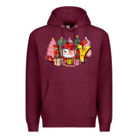 Burgundy joy snowman Premium Hoodie - CowGirlArtShop