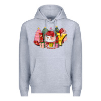Heather Grey joy snowman Premium Hoodie - CowGirlArtShop