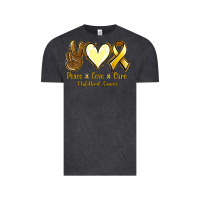 Vintage Black Peace love cure Bone Cancer Vintage Tee - NancyCooperArtShop