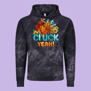 Cluck Yeah Vintage Hoodie Designed By Maliassmallbusiness