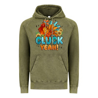 Vintage Olive cluck yeah Vintage Hoodie - MaliasSmallBusiness