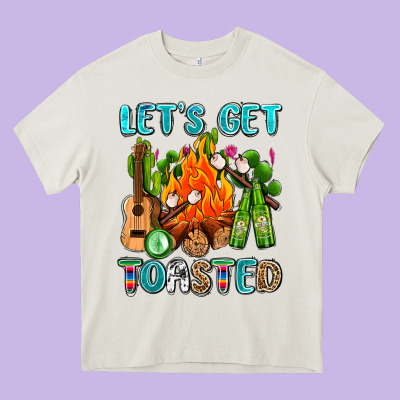 Let's Get Toasted With Camp Fire Heavy Core Tee Designed By Adodesignshop