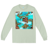 Matcha Mama Bear Hunting Fish With Leopard Seamless Pattern Long Sleeve Tee - BundleAndBundleShop