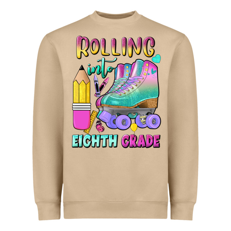 Rolling Into Eighth Grade Heavyweight Sweatshirt by BundleAndBundleShop | Teevron