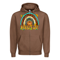Chestnut Hello Fall with Rainbow Zipper Hoodie - texasbilliewilder