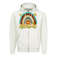 Hello Fall With Rainbow Zipper Hoodie | Teevron