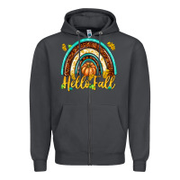 Smoke Hello Fall with Rainbow Zipper Hoodie - texasbilliewilder