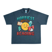 Midnight Navy happiest when i'm reading Urban Heavy Tee - MaliasSmallBusiness