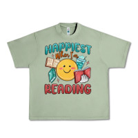 Oil Green happiest when i'm reading Urban Heavy Tee - MaliasSmallBusiness