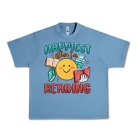 Pebble Blue happiest when i'm reading Urban Heavy Tee - MaliasSmallBusiness