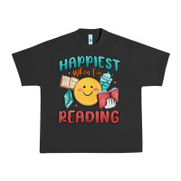 Pigment Black happiest when i'm reading Urban Heavy Tee - MaliasSmallBusiness