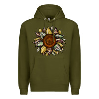 Army Green sunflower camouflage and leopard 2 Premium Hoodie - JahusDesignShop
