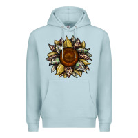 Blue Mist sunflower camouflage and leopard 2 Premium Hoodie - JahusDesignShop