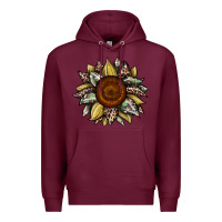 Burgundy sunflower camouflage and leopard 2 Premium Hoodie - JahusDesignShop