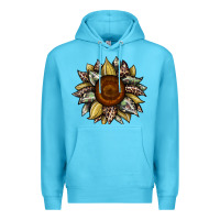 Ocean Blue sunflower camouflage and leopard 2 Premium Hoodie - JahusDesignShop